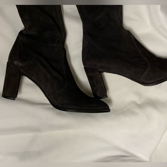 Stuart Weitzman Dark Slate Grey Suede Over-the-Knee Boots Size 6/36.5 - Picture 6 of 16